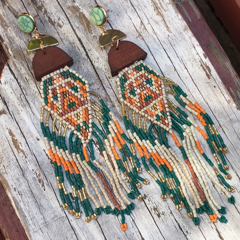 Sedona Handmade Southwestern Statement Earrings! - Picture 3 of 5